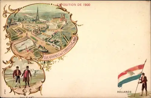 Litho Paris, Weltausstellung 1900, Gesamtansicht, Holland
