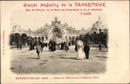 Ak Paris, Weltausstellung 1900, Palais de l'Electricite, Chateau d'Eau