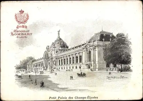 Künstler Litho Paris VIIIe Élysée, Expo 1900, Petit Palais des Champs Élysée