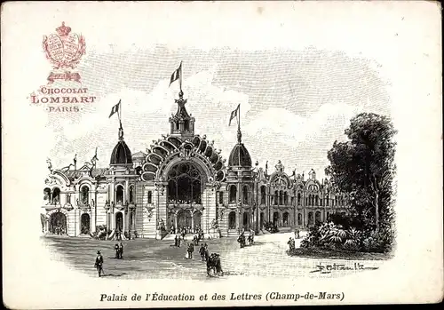 Künstler Litho Paris, Weltausstellung 1900, Champ de Mars, Palais de l’Education