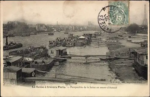 Ak Paris XVI Passy Auteuil, Perspective de la Seine