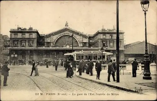 Ak Paris X, Gare de l’Est, Metro