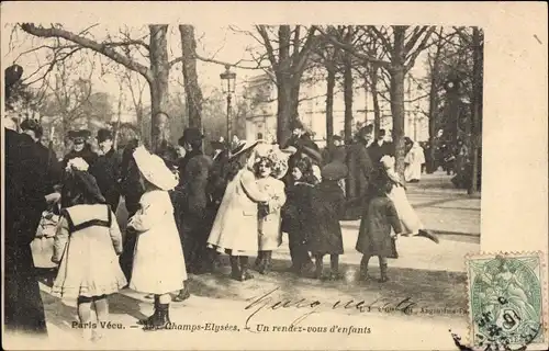 Ak Paris VIIIe Élysée, Paris Lived, Aux Champs Elysees und Kindertreffen