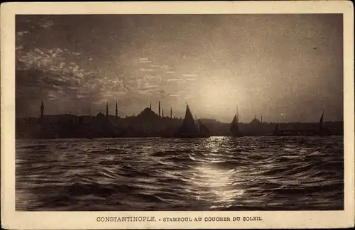 Ak Konstantinopel Istanbul Türkei, Stamboul bei Sonnenuntergang