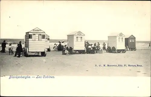 Ak Blankenberghe Blankenberge Westflandern, Strand, Hütten