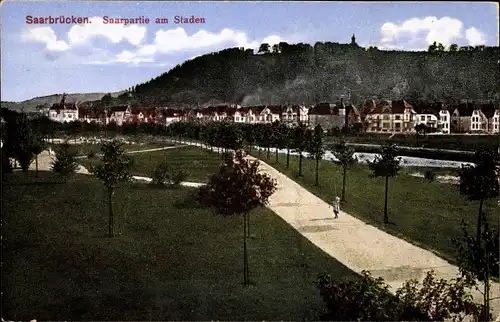 Ak Saarbrücken im Saarland, Saarpartie, Staden