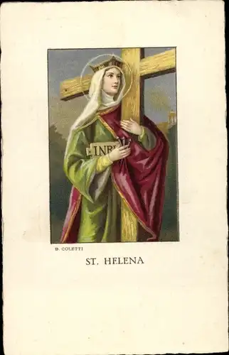 Künstler Ak Coletti, B., Heilige Helena, Portrait, Kreuz