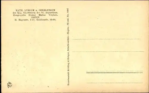 Ak Essen im Ruhrgebiet, katholisches Lyzeum, Oberlyzeum, Zeichensaal, Mädchen