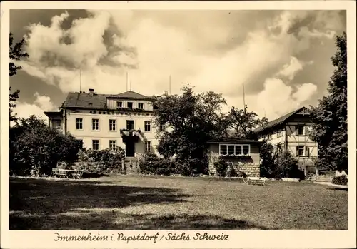 Ak Papstdorf Gohrisch in Sachsen, Immenheim, Gartenseite