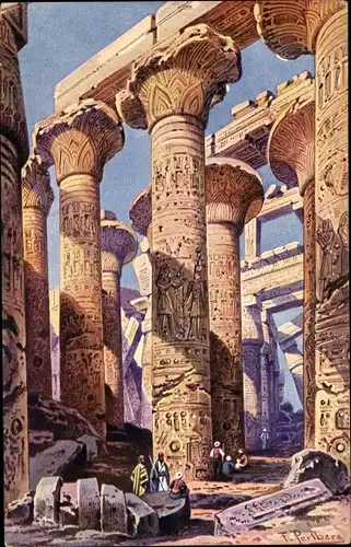 Künstler Ak Perlberg, F., Karnak Ägypten, Tempel