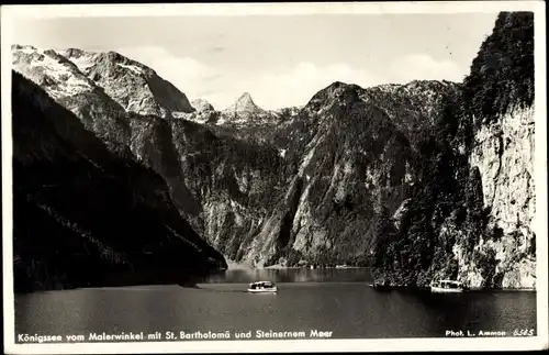 Ak Sankt Bartholomä Schönau am Königssee, Steinernes Meer, Boot