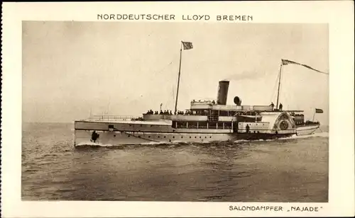 Ak Norddeutscher Lloyd Bremen, Salondampfer Najade, Nordseebäderdienst