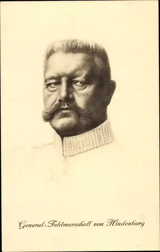 Künstler Ak Generalfeldmarschall Paul von Hindenburg, Portrait, Kriegshülfe, Rotes Kreuz