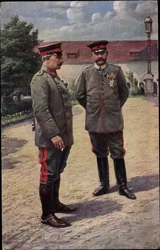 Ak Kaiser Wilhelm II., Generalfeldmarschall Paul von Hindenburg, Schloss zu Posen, 1915