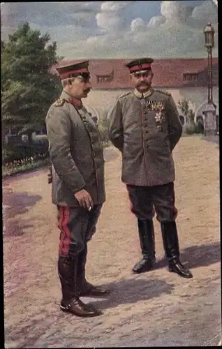 Ak Kaiser Wilhelm II., Generalfeldmarschall Paul von Hindenburg, Schloss zu Posen, 1915