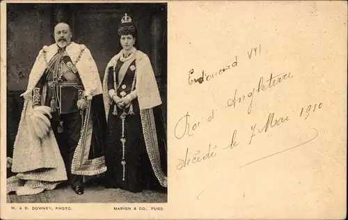 Ak Edward VII., Alexandra von Dänemark, Adel Großbritannien