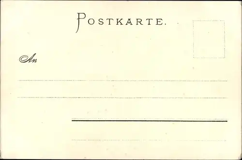 Litho Nürnberg in Mittelfranken, An der Pegnitz, Karlsbrücke, Hans Sachs Denkmal