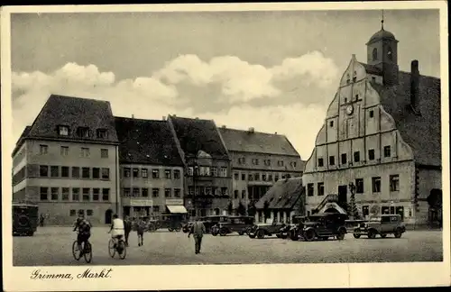 Ak Grimma in Sachsen, Markt