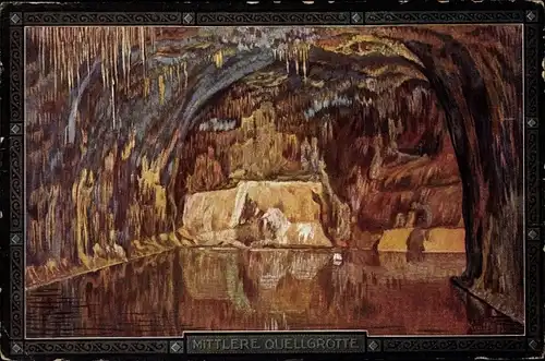 Ak Saalfeld an der Saale Thüringen, Feengrotten, Mittlere Quellgrotte