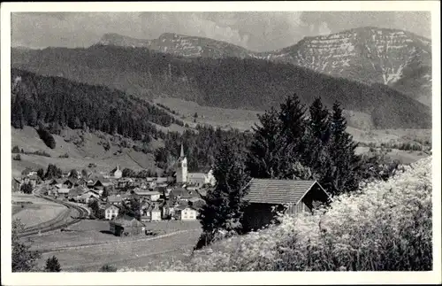 Ak Oberstaufen bayer. Allgäu, Panorama, Hochgrat und Rindalphorn
