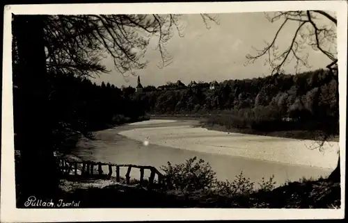 Foto Ak  Pullach im Isartal Oberbayern, Flussmotiv