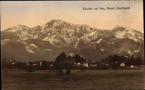 Ak Kochel am See Oberbayern, Bayer. Hochland, Gesamtansicht