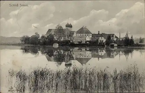 Ak Seeon Seebruck am Chiemsee Oberbayern, Schloss