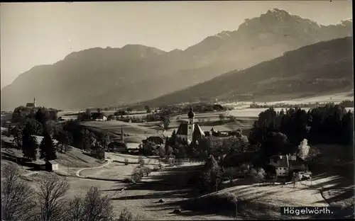 Foto Ak Högelwörth Höglwörth Anger im Rupertiwinkel Oberbayern, Gesamtansicht, Kirche