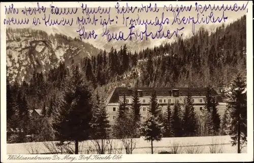 Ak Kreuth am Tegernsee Oberbayern, Waldsanatorium Dr. May, Winter