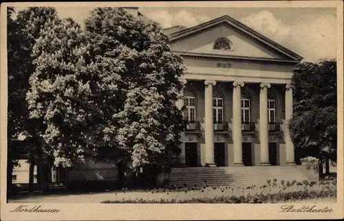 Ak Nordhausen am Harz, Stadttheater