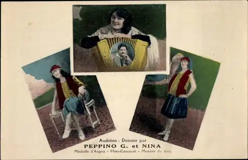 Ak Sängerinnen Peppino G. und Nina, Akkordeon, Musikinstrument