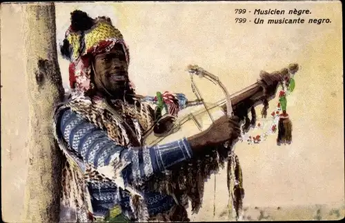 Ak Afrikaner mit Musikinstrument, Musiker