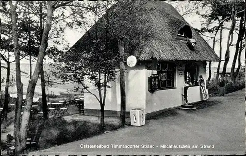 Ak Ostseebad Timmendorfer Strand, Milchhäuschen am Strand