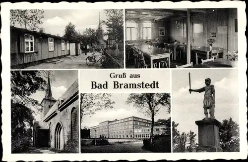 Ak Bad Bramstedt in Holstein, Jugendherberge, Speisesaal, Denkmal, Kirche
