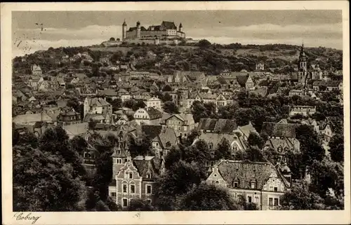 Ak Coburg in Oberfranken, Blick über die Stadt hin zur Veste, Panorama