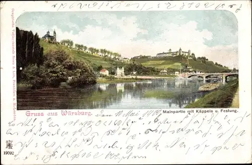 Ak Würzburg am Main Unterfranken, Käppele, Festung