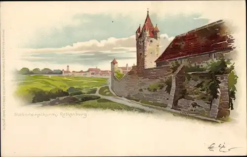 Künstler Litho Hammel, Otto, Rothenburg ob der Tauber Mittelfranken, Stöberleinsturm