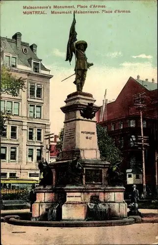 Ak Montreal Quebec Kanada, Monument Maisonneuve