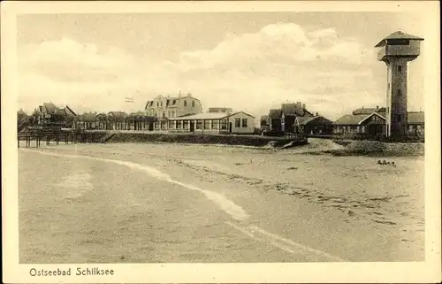 Ak Schilksee Kiel in Schleswig Holstein, Strandpartie, Turm