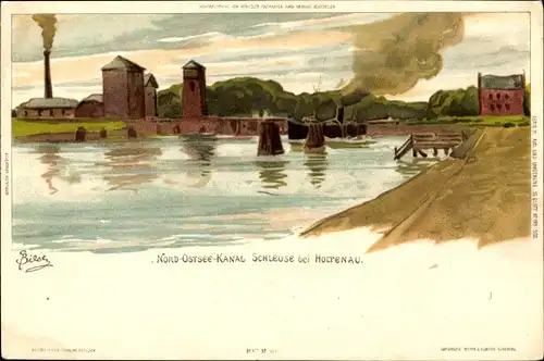 Künstler Litho Biese, Holtenau Kiel in Schleswig Holstein, Nord Ostsee Kanal Schleuse