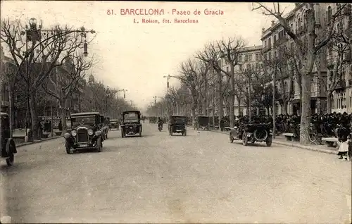 AK Barcelona Katalonien Spanien, Paseo de Gracia