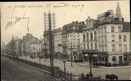 Ak Anvers Antwerpen Flandern, Quai Plantin