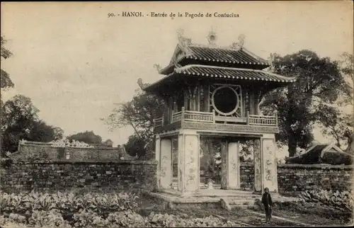 Ak Hanoi, Vietnam, Eingang zur Konfuzius-Pagode