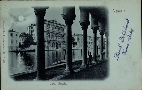Mondschein Ak Venezia Venedig Veneto, Canal Grande