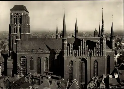 Ak Gdańsk Danzig, Marienkirche, Südfront