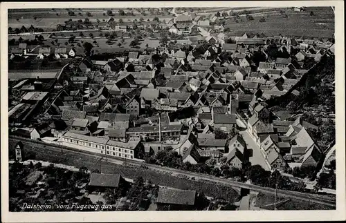 Ak Dalsheim Rheinhessen, Fliegeraufnahme vom Ort