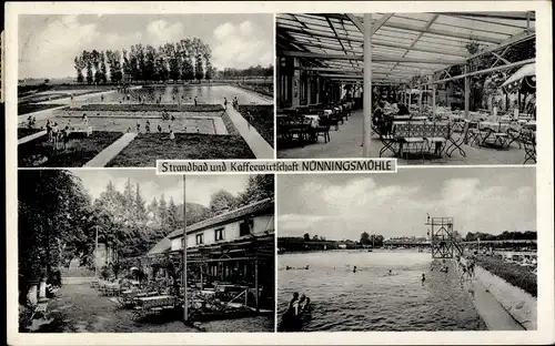 Ak Borghorst Steinfurt in Westfalen, Strandbad Kaffeewirtschaft Nünningsmühle