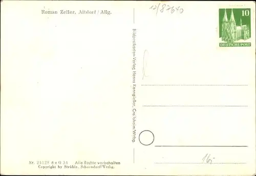 Ak Altdorf Biessenhofen im Ostallgäu, Fliegeraufnahme