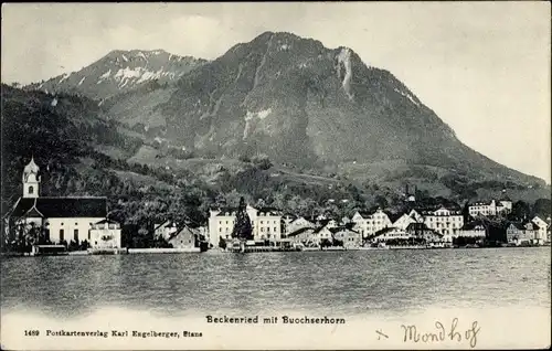 Ak Beckenried Kt. Nidwalden Schweiz, Teilansicht, Buochserhorn