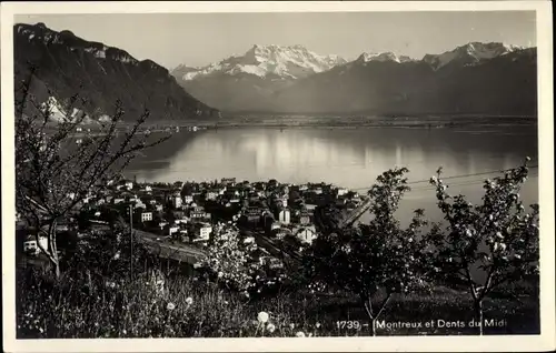 Ak Montreux Kanton Waadt Schweiz, Gesamtansicht